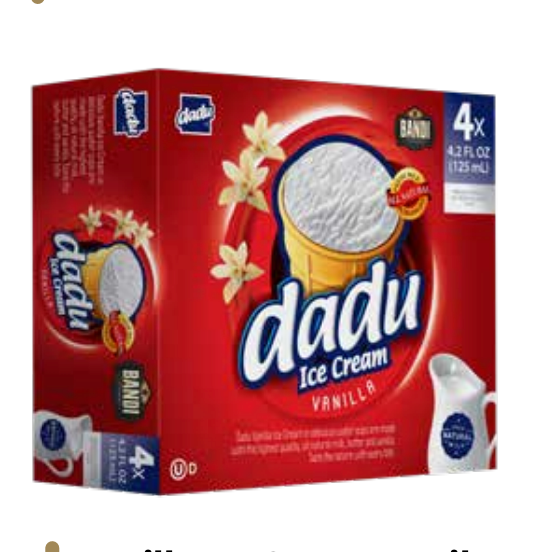 Dadu Ice Cream Vanilla 4 Pack 120ml