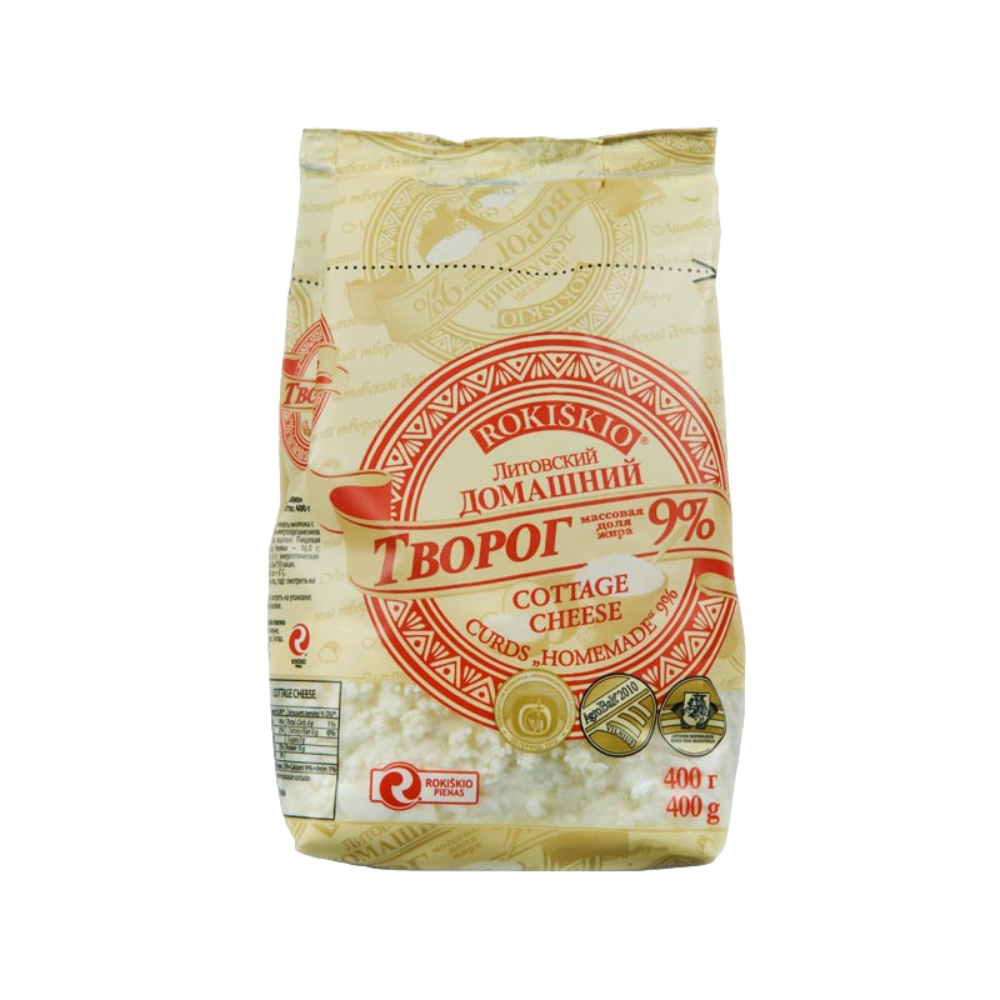 Rokiskio Homestyle Farmer Cheese, 9% fat. 400g.