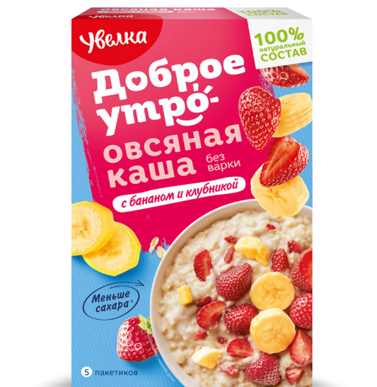 Uvelka Oatmeal Banana/Strawberry 5*40g