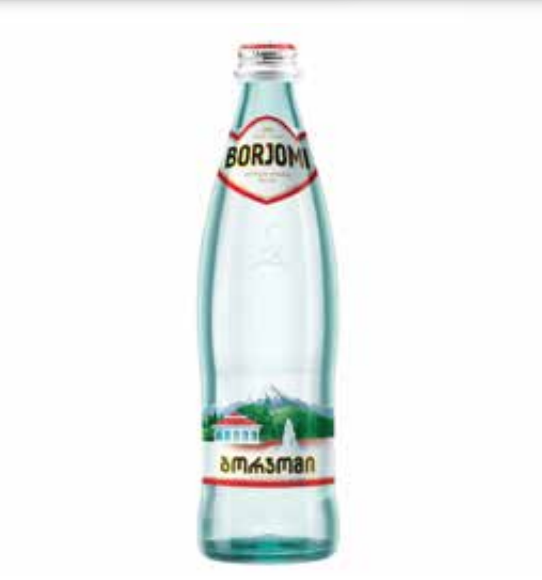 Borjomi Natural Sparkling Mineral Water Glass 0.5 L