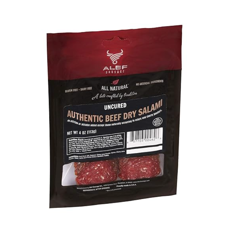Alef Uncured Authentic Beef Dry Salami 4oz