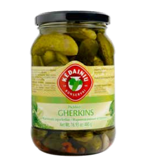 Whole Pickled Mini Cucumbers in Brine 480g