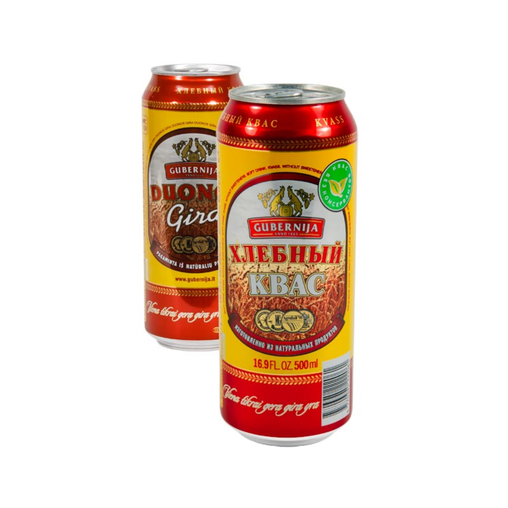 Gubernija Bread Kvass Carbonated Beverage Can 0.5 L